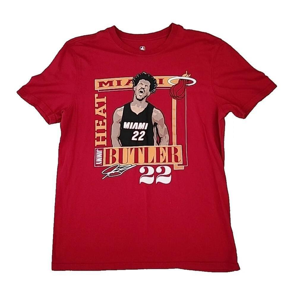 Miami Heat Jimmy Butler T Shirt Adult L 22 Basketball Red Mens